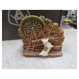 VTG McCoy Pottery Spinning Wheel Planter Dog