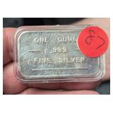 1 ozt Fine SIlver Bar .999