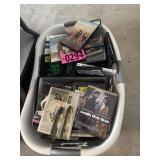 Laundry basket full of DVDs and movie collections