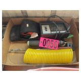 Coiled airhose, battery screwdriver, engine