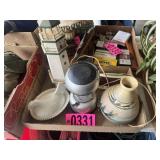 Box lot: Wood lighthouse d©cor, lantern, milk