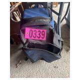 Rolling bowling ball bag and 2 balls