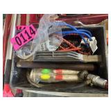 Tool tray with tarp straps, gauge, & misc