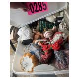 (2) plastic tubs of various holiday d©cor and