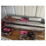 Metal shop shelves/trays, hardware box, assorted