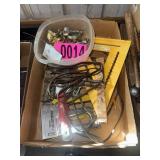 Bostich stapler, squares, ext. cord, misc.