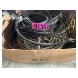 Box of misc. cables, cords, & hoses