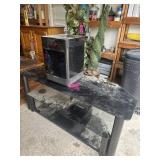 Black fiberglass entertainment center & other