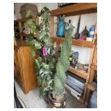 (2) Large potted artificial decorative trees