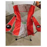 Red and silver folding chair