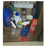 cabinet of cleaning supplies