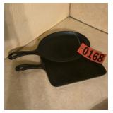 (2) cast iron griddles