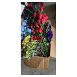 Box of loose faux flowers