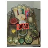 Holiday candles and glassware