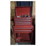 Craftsman upright, rolling toolbox with contents