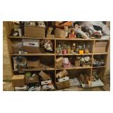 Contents of shelving with jar candles