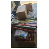 Christmas wrapping paper, bags and boxes