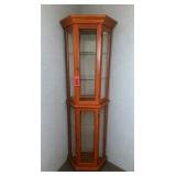 3-sided lighted curio cabinet 70in x 21in x 12in