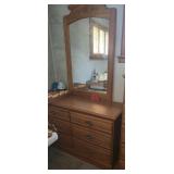 Mirrored 6-drawer dresser 77in x