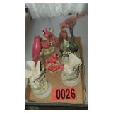 (7) ceramic bird music boxes