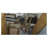 Large grouping of picture frames, wall plaques