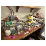 Table of Crafting and Sewing Supplies