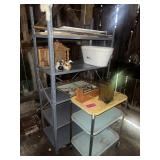 Metal shelf and contents