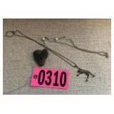 (2) Necklaces and Heart Rock