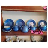 Blue tea set