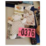 Doll, remote, book, rabbit