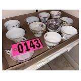 Flat of asst tea cups
