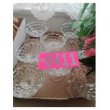 Flat of asst glass cups