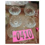 Flat of asst glass cups