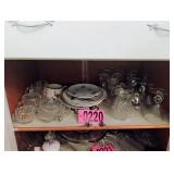 Contents of shelf - crystal/glass cups, dishes