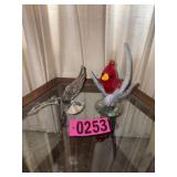 Glass branch and bird dï¿½cor
