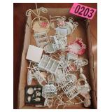 Flat of asst white wire doll furniture