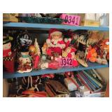 Contents of shelf - Christmas and Halloween dï¿½cor
