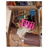 Flat of asst wood doll furniture