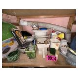 Contents of shelf - watering cans, pots