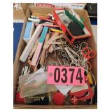 Flat of nail files, small scissors