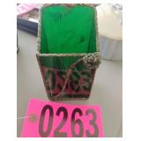 Green glass pencil holder