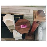 Asst wood stands, shelf, plant stand