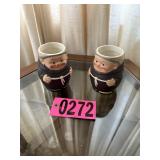 (2) Monk mugs