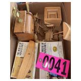 Flat of asst wood doll furniture