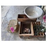 Asst wood crates - Coca-Cola, bottles, basket