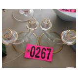 (2) Glass/crystal candle holders