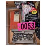 Flat of asst tools -sockets, steel wool