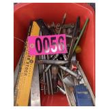 Tub of asst precision measuring tools