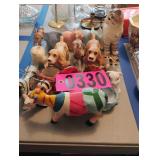 Asst porclain animals - cow, dog, cat