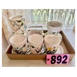 Assorted decorative flower pots and planters
